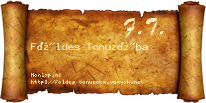 Földes Tonuzóba névjegykártya